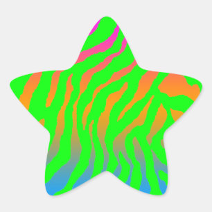 Corey Tiger 80er Tiger Streifen Stern-Aufkleber