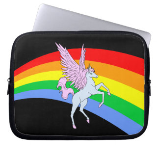 Corey Tiger 80er Unicorn Rainbow Laptopschutzhülle