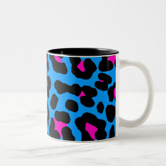 Corey Tiger 80er Vintag Blue Leopard Zweifarbige Tasse