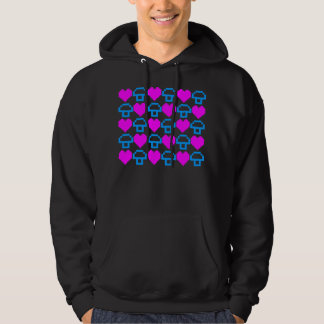Corey Tiger 80er Vintag Hearts Mushrooms Hoodie