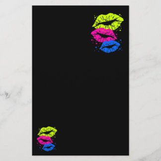 Corey Tiger 80er Vintag Lips & Stars Kisses Briefpapier