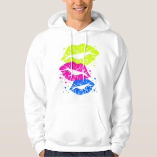 Corey Tiger 80er Vintag Lips & Stars Kisses Hoodie