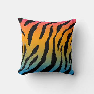 Corey Tiger 80er Vintag Neon Animal Stripes Kissen