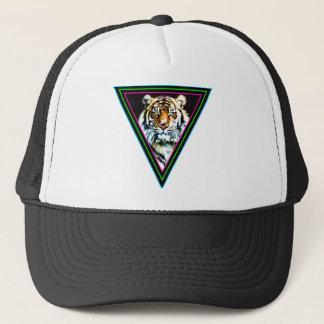Corey Tiger 80er Vintag Neon Dreiecke Tiger-Gesich Truckerkappe