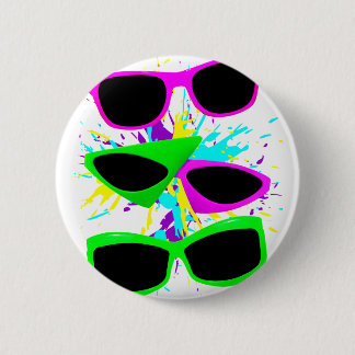 Corey Tiger 80er Vintag Neon Sonnenbrille Spritzer Button