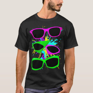 Corey Tiger 80er Vintag Neon Sonnenbrille Spritzer T-Shirt