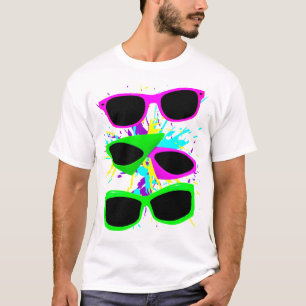Corey Tiger 80er Vintag Neon Sunglasses Spritzer T-Shirt
