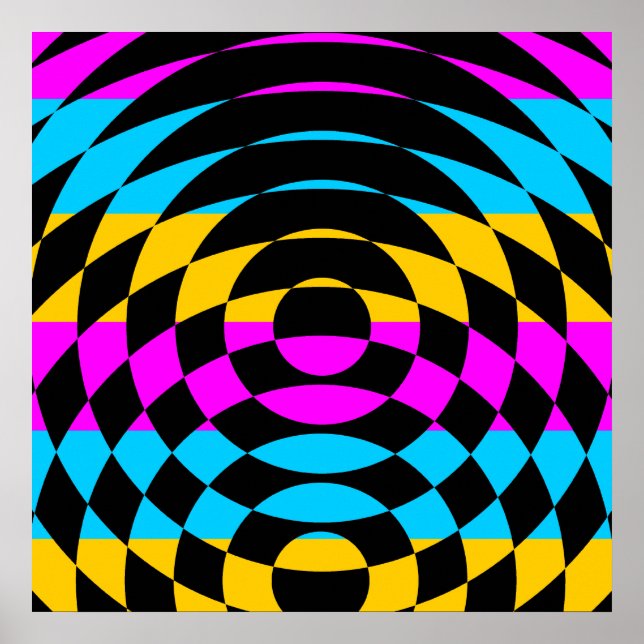Corey Tiger 80er Vintag Op Art Poster (Vorne)