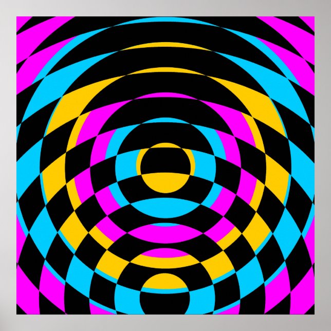Corey Tiger 80er Vintag Op Art Poster (Vorne)