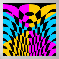 Corey Tiger 80er Vintag Op Art