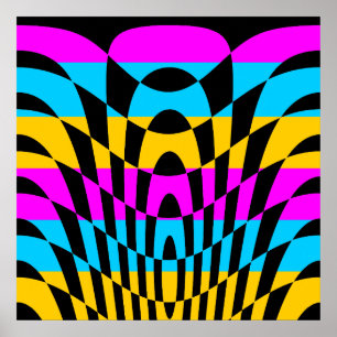 Corey Tiger 80er Vintag Op Art Poster