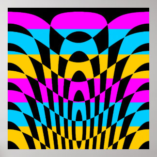 Corey Tiger 80er Vintag Op Art Poster