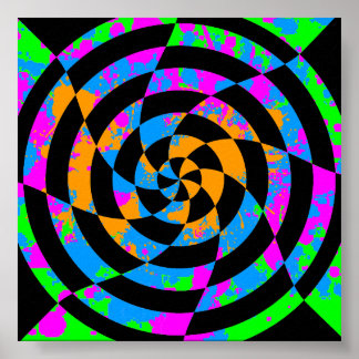 Corey Tiger 80er Vintag Op Art Poster