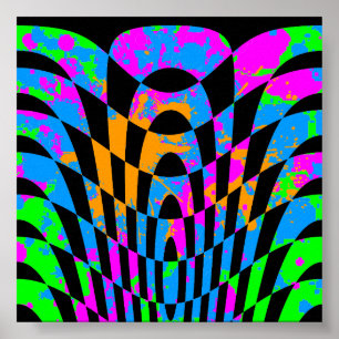 Corey Tiger 80er Vintag Op Art Poster