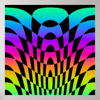 Corey Tiger 80er Vintag Op Art Poster