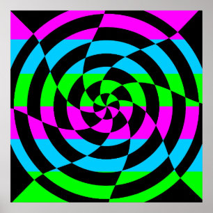 Corey Tiger 80er Vintag Op Art Poster