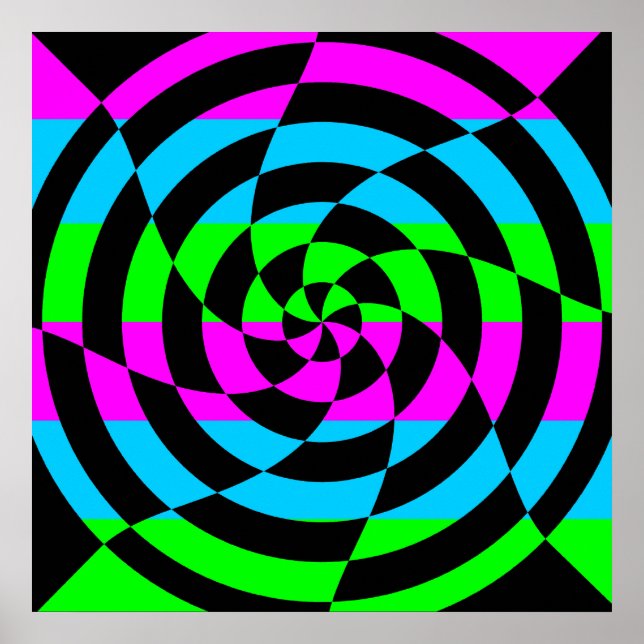 Corey Tiger 80er Vintag Op Art Poster (Vorne)