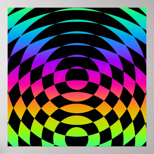 Corey Tiger 80er Vintag Op Art Poster (Vorne)