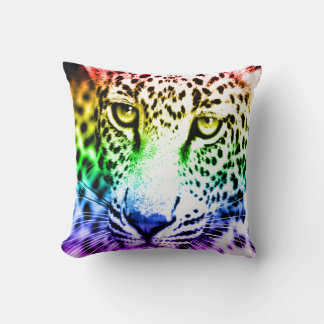 Corey Tiger 80er Vintag Rainbow Snow Leopard Kissen