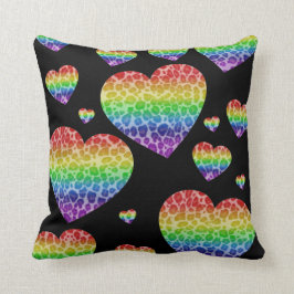 Corey Tiger 80er Vintag Rainbow Valentine Hearts Kissen