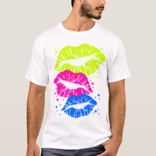 Corey Tiger-80er Vintage Lippen u. hat Küsse in T-Shirt