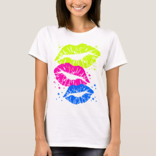 Corey Tiger-80er Vintage Lippen u. hat Küsse in T-Shirt