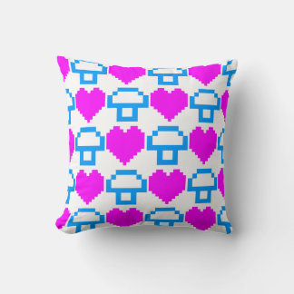 Corey Tiger 80er Vintage Pixel Hearts Mushrooms Kissen