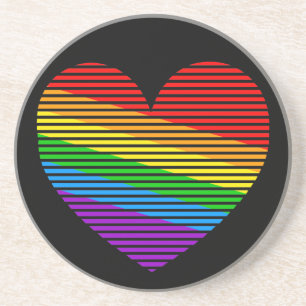 Corey Tiger 80er Vintage Regenbogen-Streifen-Geträ Getränkeuntersetzer