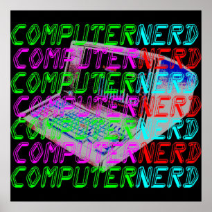 Corey Tiger 80er Vintage Style Computer Nerd Poster