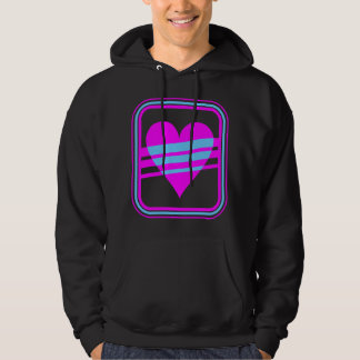 Corey Tiger 80er Vintages Herz und Streifen Hoodie