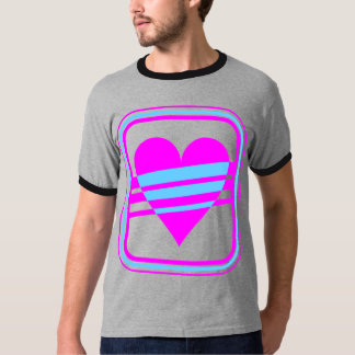 Corey Tiger 80er Vintages Herz und Streifen T-Shirt
