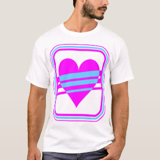 Corey Tiger 80er Vintages Herz und Streifen T-Shirt