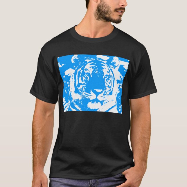 COREY TIGER 80's BLAUE TIGER FACE T-Shirt (Vorderseite)