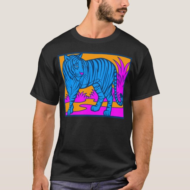 COREY TIGER 80's BLAUE TIGER SCENE T-Shirt (Vorderseite)