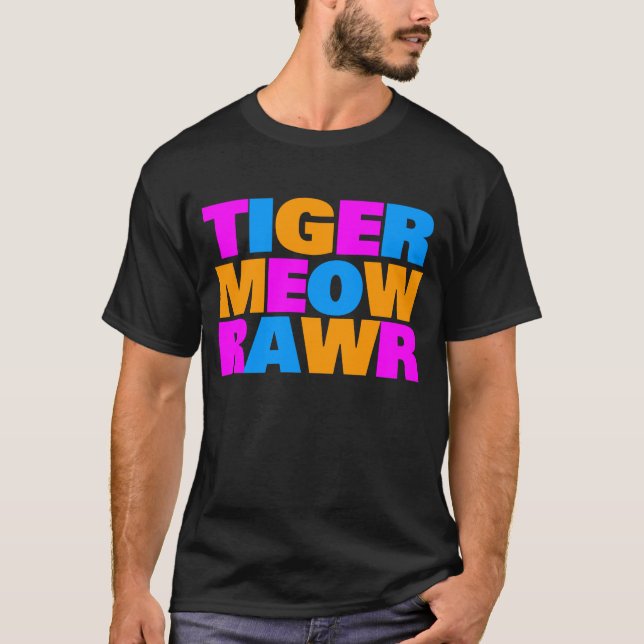 COREY TIGER 80's MULTI MEOW RAWR T-Shirt (Vorderseite)