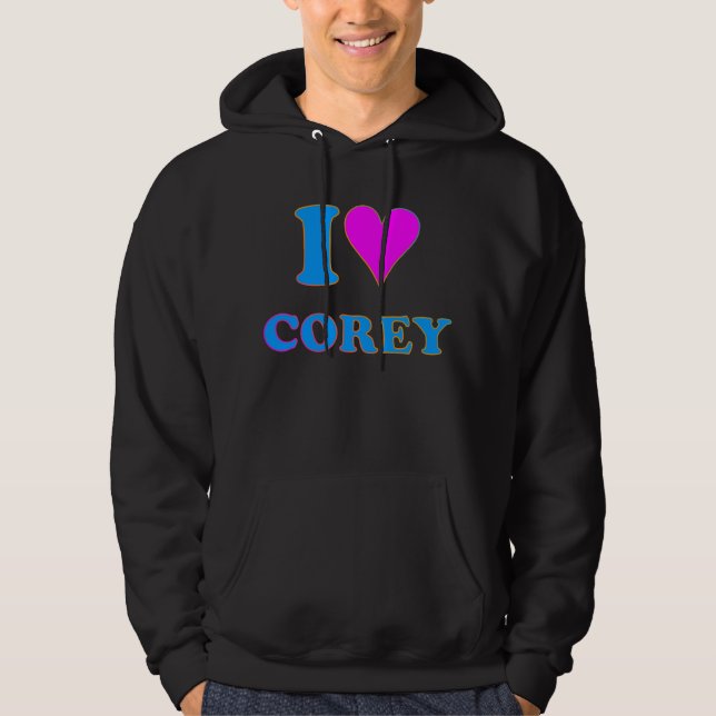 COREY TIGER 80's RETRO I LIEBE COREY Hoodie (Vorderseite)