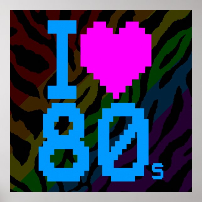 Corey Tiger 80s Retro I Love 80s Poster (Vorne)