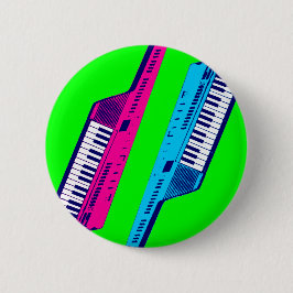 Corey Tiger 80's Retro Keytar Pink & Blue Button