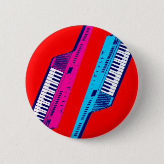 Corey Tiger 80's Retro Keytar Pink & Blue Button