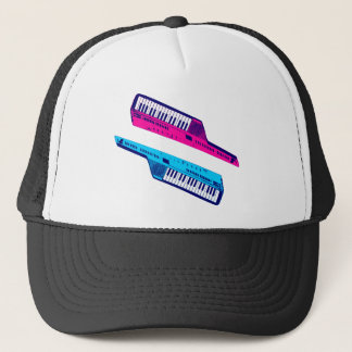 Corey Tiger 80's Retro Keytar Pink & Blue Truckerkappe
