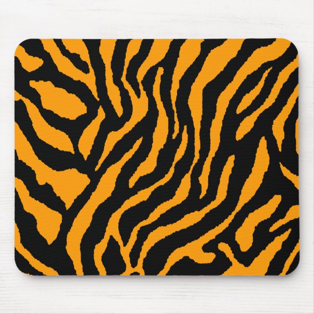 COREY TIGER 80'S RETRO ORANGE BLACK STRIPES MOUSEPAD (Vorne)