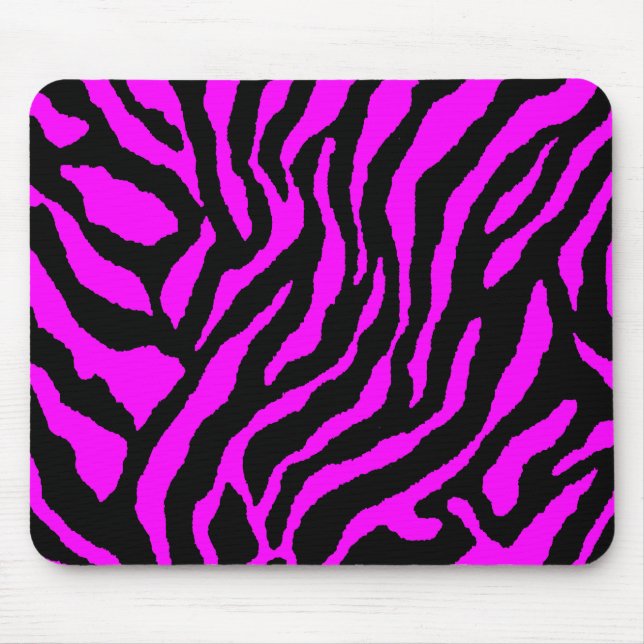 COREY TIGER 80'S RETRO PINK BLACK STRIPES MOUSEPAD (Vorne)