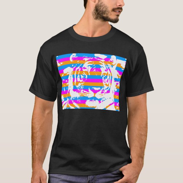 COREY TIGER 80'S STRIPED TIGER FACE T-Shirt (Vorderseite)