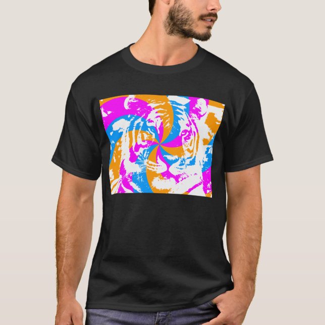 COREY TIGER 80's SWIRL TIGER FACE T-Shirt (Vorderseite)