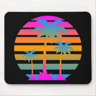 COREY TIGER RETRO SUNSET PALM BÄUME MOUSEPAD