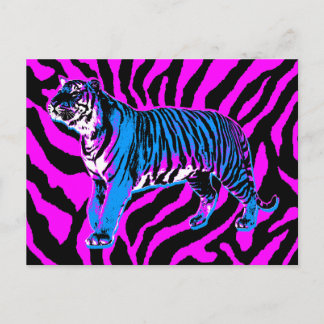 COREY TIGER RETRO VINTAG WILD TIGER DER 80er Jahre Postkarte