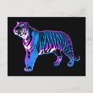 COREY TIGER RETRO VINTAG WILD TIGER DER 80er Jahre Postkarte