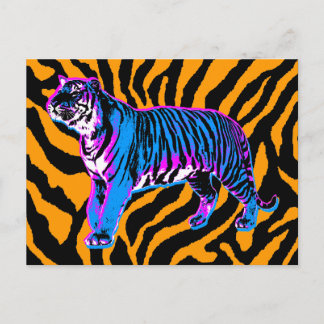 COREY TIGER RETRO VINTAG WILD TIGER DER 80er Jahre Postkarte