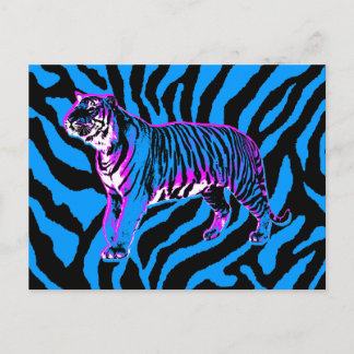 COREY TIGER RETRO VINTAG WILD TIGER DER 80er Jahre Postkarte