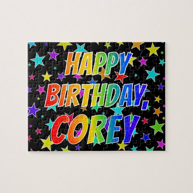 "COREY" Vorname, Spaß "GLÜCKLICHER BIRTHTAG" Puzzle (Horizontal)